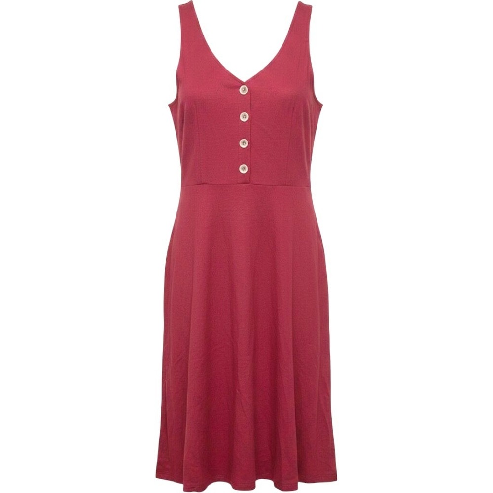 ININ Red Sleeveless Midi Tank Dress with Pockets Size M NEW